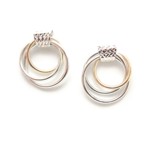 Two-tone Triple-circle Gold-plated Earrings